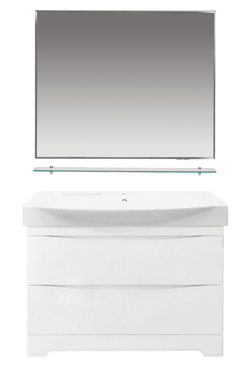 Купить тумба элвис-105 2 ящика белая + раковина элвис , misty. в Иваново магазин сантехники Суперстрой