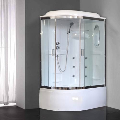 Купить душевая кабина royal rb 8120bk2-т-ch,r вп,мс,акриловая задняя стенка,гидромассаж в Иваново магазин сантехники Суперстрой