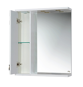 Купить зеркало - шкаф вояж - 60 лев. белая патина, misty. в Иваново магазин сантехники Суперстрой