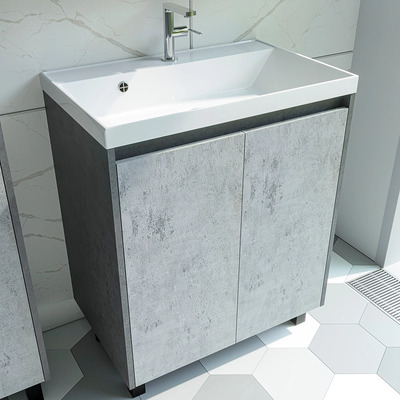 Купить тумба кибела-60 цемент+ раковина classica-60, stella polar. в Иваново магазин сантехники Суперстрой