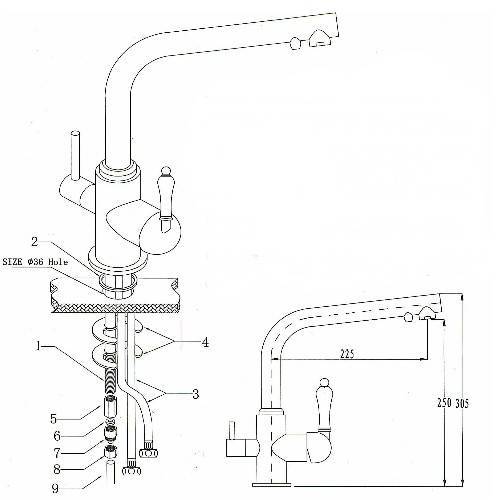 Купить смеситель vincent 31144, кухня под фильтр ,kaiser в Иваново магазин сантехники Суперстрой