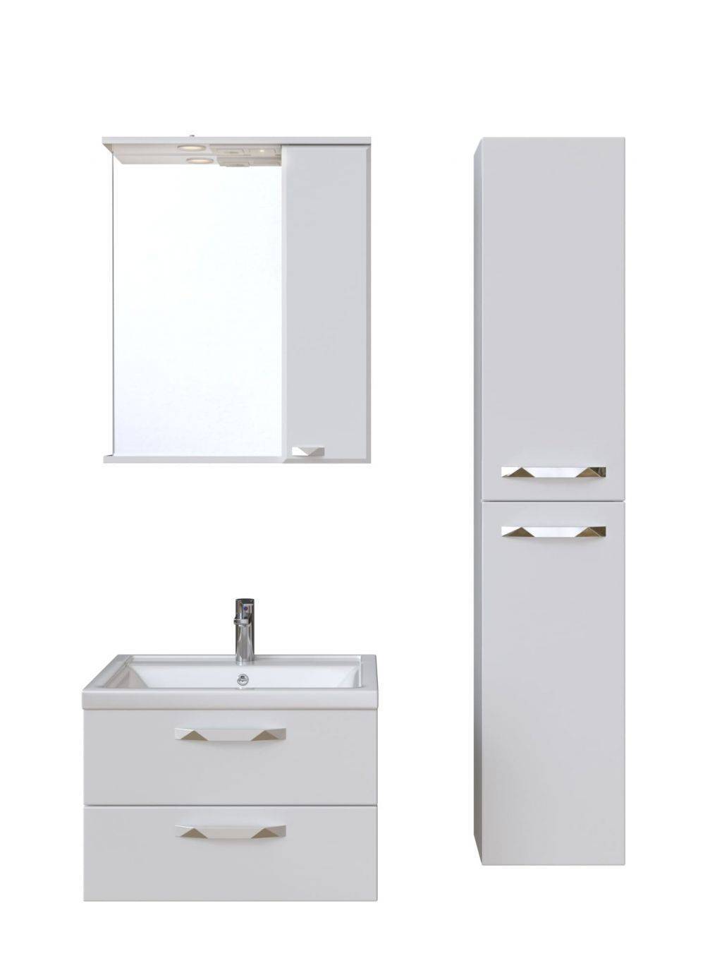 Купить тумба cristal 70 подвес, 2/ящ, белый, sanstar в Иваново магазин сантехники Суперстрой