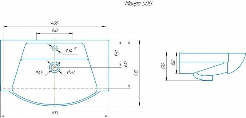 Купить раковина мебельная монро 500 белая с обрамлением,киров(rosa). в Иваново магазин сантехники Суперстрой