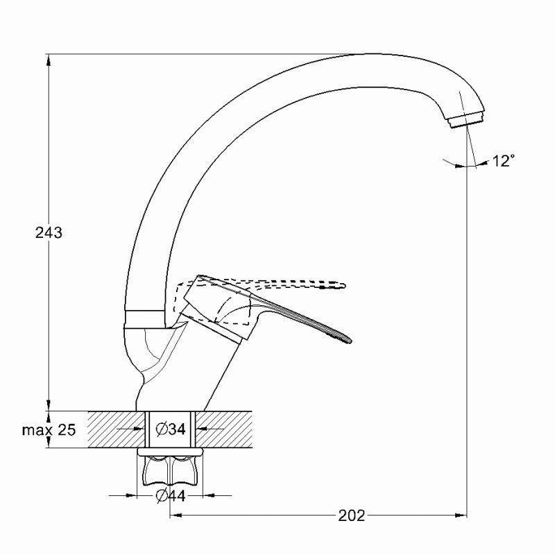 Купить смеситель для кухни kad4-a043, solone. в Иваново магазин сантехники Суперстрой