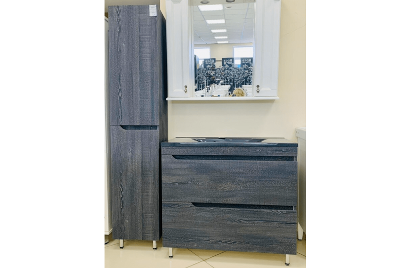 Купить пенал мия-35 элит, обожженное дерево блэк, stella polar. в Иваново магазин сантехники Суперстрой