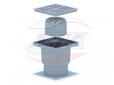 Купить трап вертикальный 110 (15*15) пластиковая решетка та1210, ани. в Иваново магазин сантехники Суперстрой
