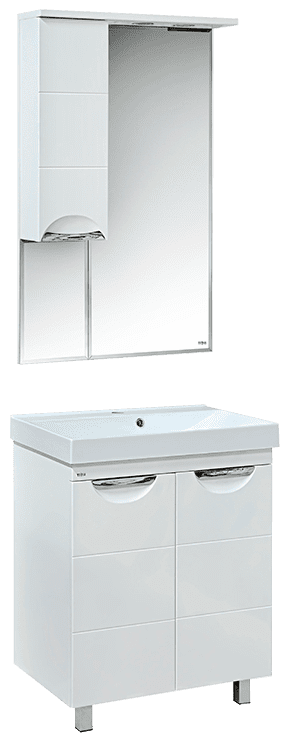 Купить зеркало-шкаф петра-65 белое, левое, свет, misty. в Иваново магазин сантехники Суперстрой