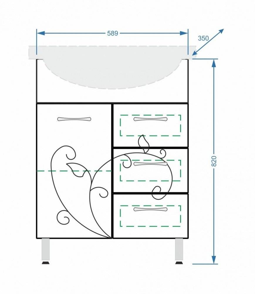 Купить тумба фантазия-65 белый+раковина элеганс,stella polar. в Иваново магазин сантехники Суперстрой