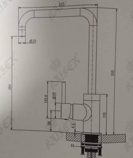 Купить смеситель merkur 26844-3 кухня  bronze,kaiser в Иваново магазин сантехники Суперстрой