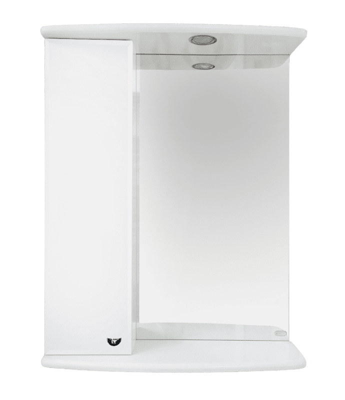 Купить зеркало-шкаф астра-50 левое, белое, свет, misty. в Иваново магазин сантехники Суперстрой