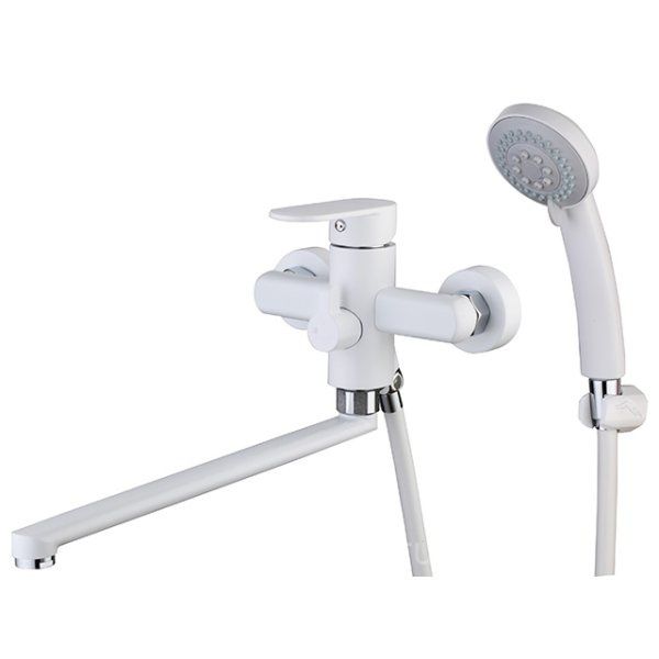 Купить смеситель для ванны с душем nob7 -a128 yw белый, g-lauf. в Иваново магазин сантехники Суперстрой