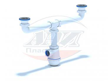 Купить сифон а3000 двойной, ани. в Иваново магазин сантехники Суперстрой