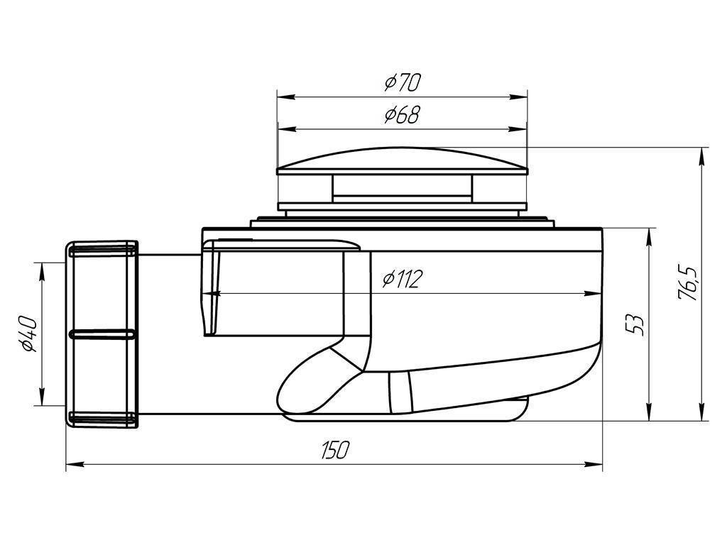 Купить сифон  e450clg клик-клак для поддона, ани. в Иваново магазин сантехники Суперстрой