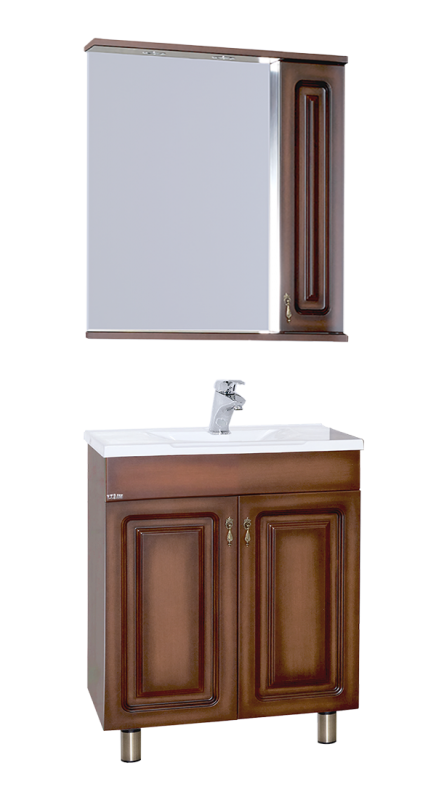 Купить зеркало - шкаф вояж - 70 прав. коричневый,misty. в Иваново магазин сантехники Суперстрой