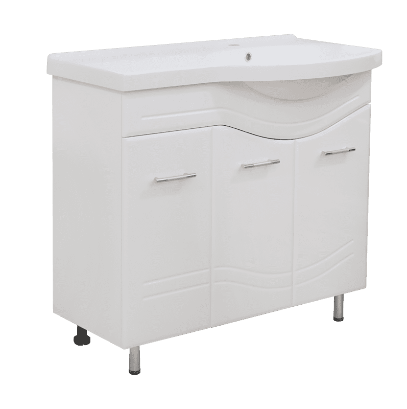 Купить тумба флори-90 прямая правая + раковина флори-90r, misty. в Иваново магазин сантехники Суперстрой