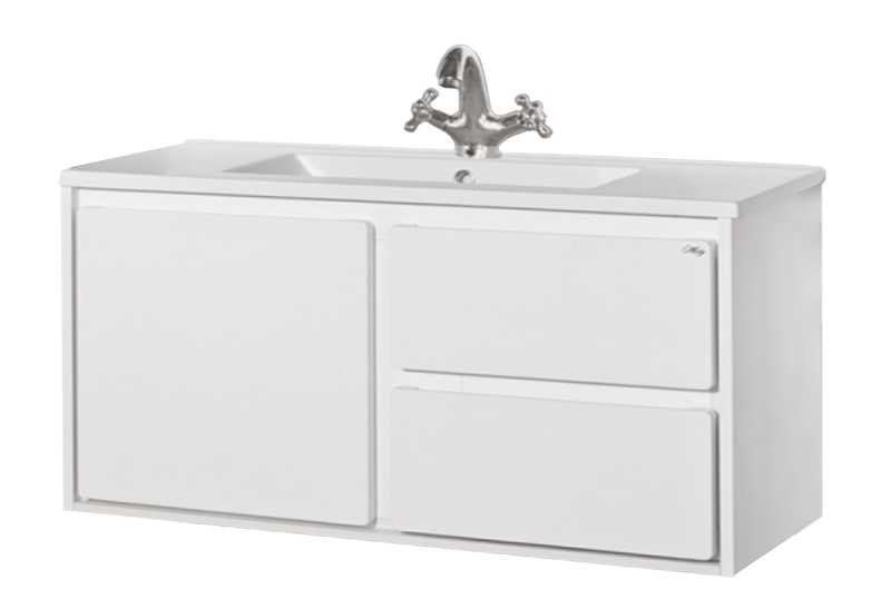 Купить тумба подвесная барселона -105 с 3 ящиками ,белая эмаль,misty. в Иваново магазин сантехники Суперстрой