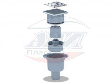 Купить трап вертикальный 50 (10*10) нж решетка та5702, ани. в Иваново магазин сантехники Суперстрой
