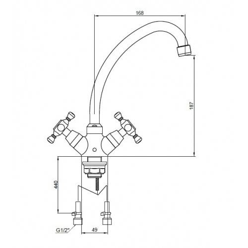 Купить смеситель carlson style 11143 для кухни (жесткая подводка),kaiser в Иваново магазин сантехники Суперстрой