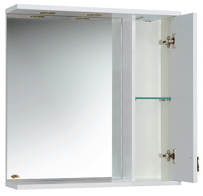 Купить зеркало - шкаф вояж - 70 прав. белая патина,misty. в Иваново магазин сантехники Суперстрой