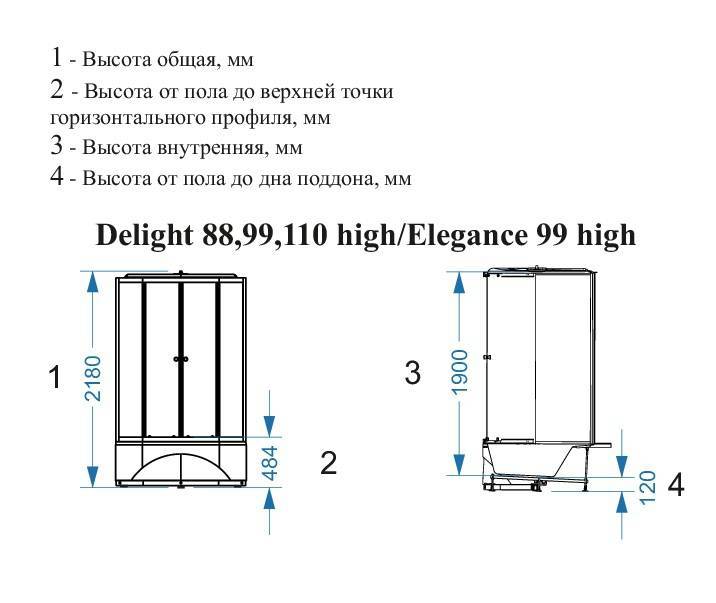 Купить душ кабина domani spa delight 90*90  вп пс в Иваново магазин сантехники Суперстрой