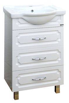 Купить тумба александра 55 ,3 ящ белый металлик misty в Иваново магазин сантехники Суперстрой