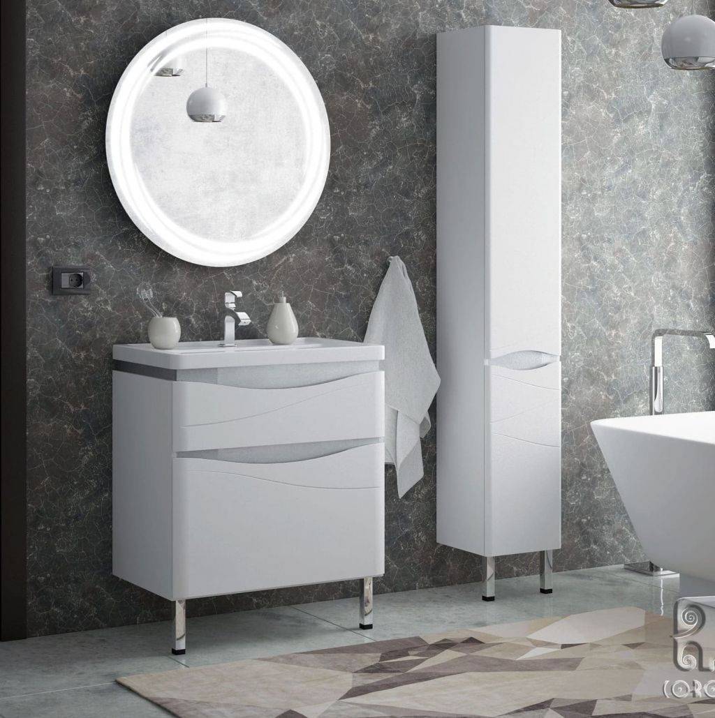 Купить тумба омахо-70 z2 белый/металл+раковина сомо , corozo. в Иваново магазин сантехники Суперстрой