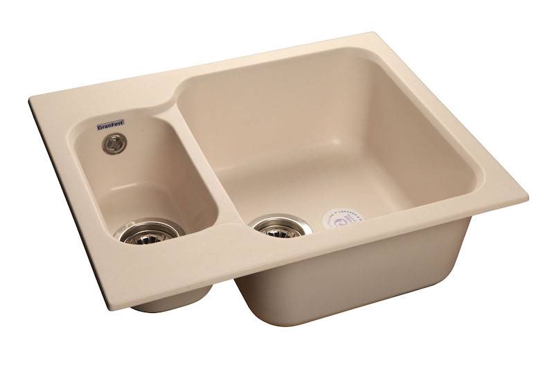 Купить мойка кухонная керамогранит standart gf-s615k (белая), granfest . в Иваново магазин сантехники Суперстрой