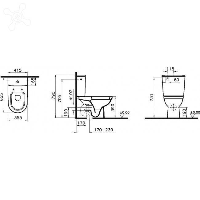 Купить компакт-унитаз "form 300" 9729в003-7200 ,бачок, сидение микролифт, vitra. в Иваново магазин сантехники Суперстрой