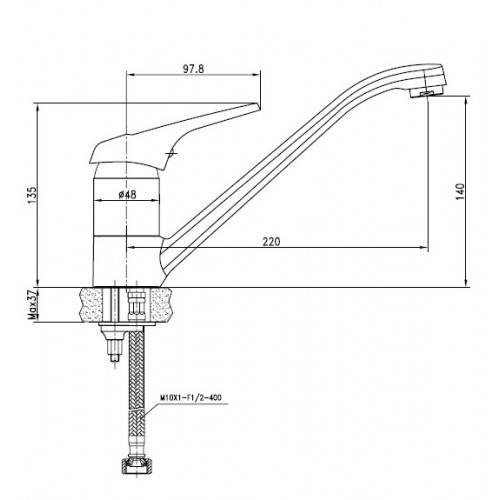 Купить смеситель для кухни литой douglas 12011s,kaiser (сатин) в Иваново магазин сантехники Суперстрой