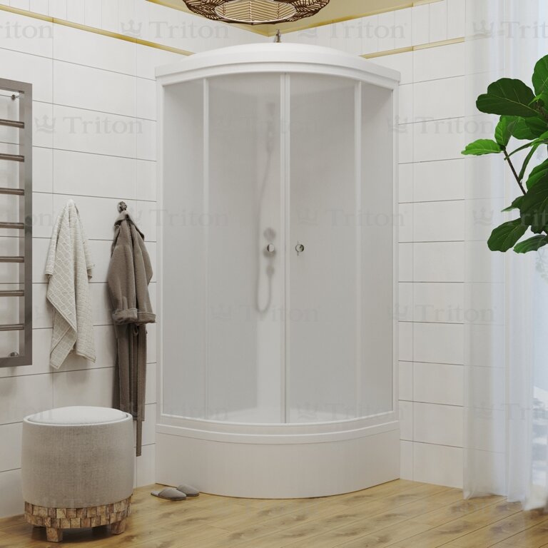 Купить душевая кабина вельвет в 90*90,сп,рифлен,бел, тритон. в Иваново магазин сантехники Суперстрой