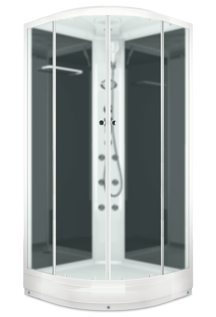 Купить душевая кабина domani delight 88, 80*80  нп см черная задняя стенка, хэлектрика, гидромассаж в Иваново магазин сантехники Суперстрой