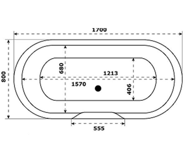 Купить ванна литьевая венеция 170*800 белый, bas. в Иваново магазин сантехники Суперстрой