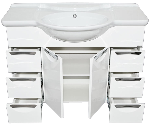 Купить тумба жасмин -105, 6 ящ. белая,misty. в Иваново магазин сантехники Суперстрой