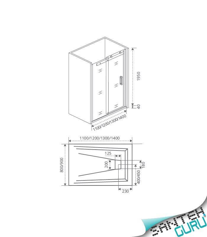 Купить душевое ограждение galaxy wtw-120-c-ch,  bas в Иваново магазин сантехники Суперстрой