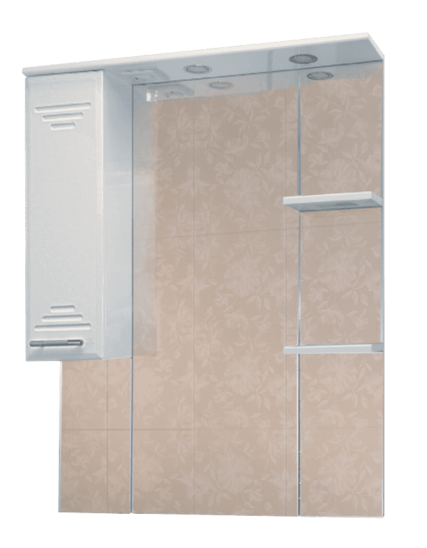 Купить зеркало-шкаф флори-85 левое, свет, misty. в Иваново магазин сантехники Суперстрой