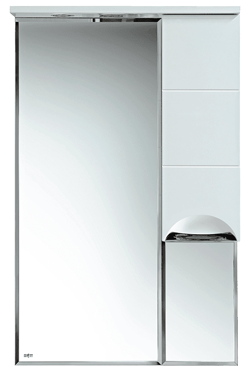 Купить зеркало-шкаф петра-65 белое, правое, свет, misty. в Иваново магазин сантехники Суперстрой