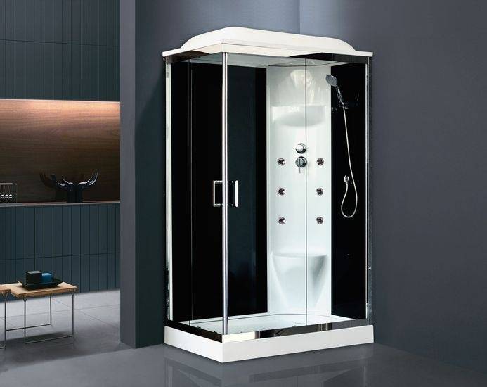 Купить душевая кабина royal rb 8120нр7-bт-ch,r нп,пс,черная задняя стенка в Иваново магазин сантехники Суперстрой