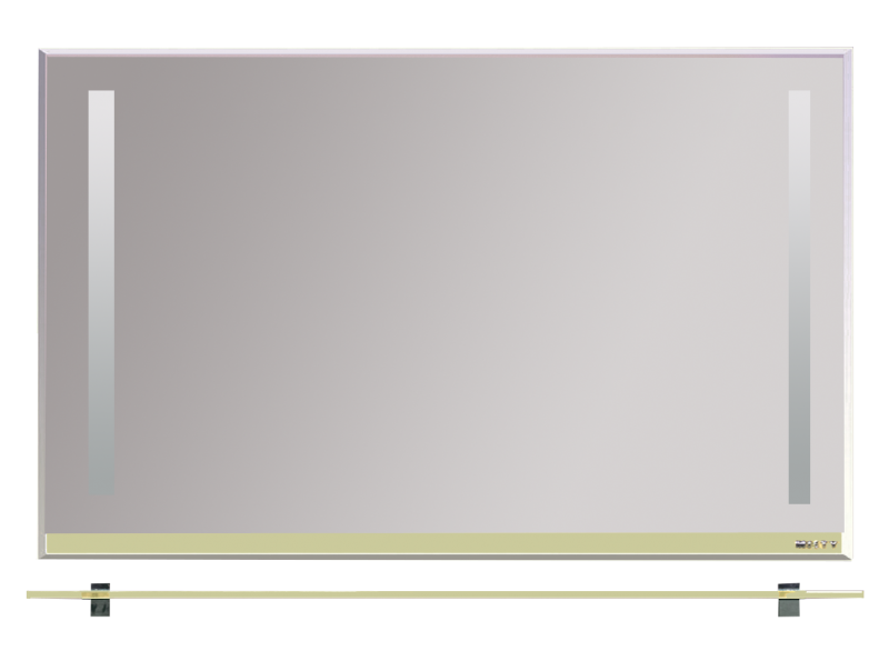 Купить зеркало джулия -120 с полочкой 12 мм бежевое,misty в Иваново магазин сантехники Суперстрой