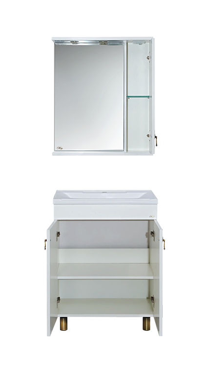 Купить зеркало - шкаф вояж - 60 прав. белая патина,misty. в Иваново магазин сантехники Суперстрой