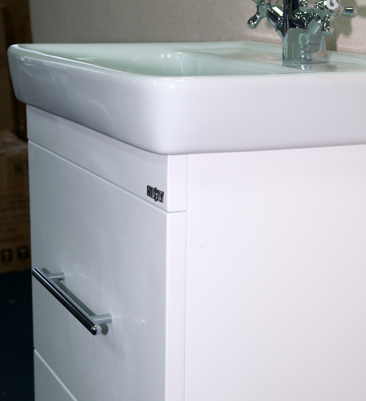 Купить тумба елена - 60  с 2 ящ.  направ. с доводчиком белая,misty. в Иваново магазин сантехники Суперстрой