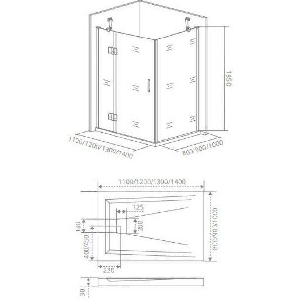 Купить душевое ограждение saturn sp-100-c-ch, bas. в Иваново магазин сантехники Суперстрой