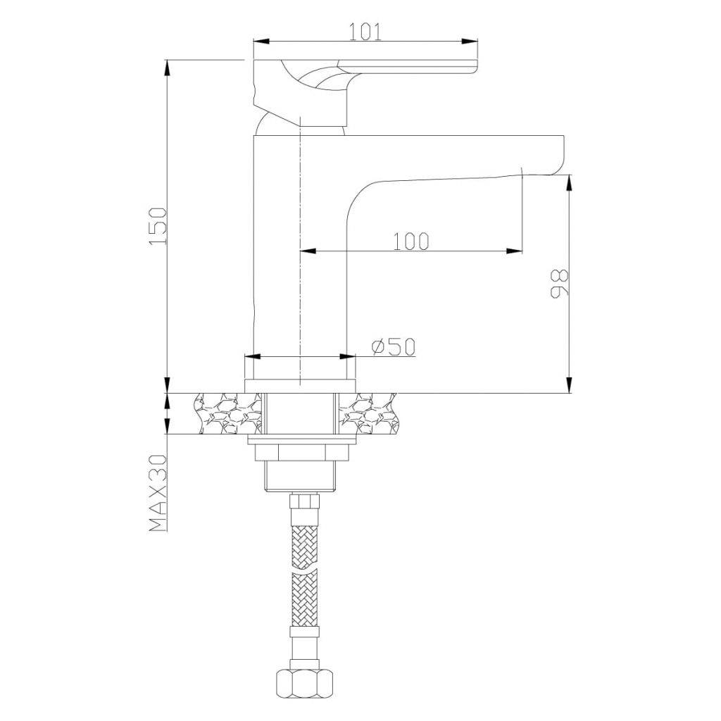 Купить смеситель для раковины rs33-11u, rossinka. в Иваново магазин сантехники Суперстрой