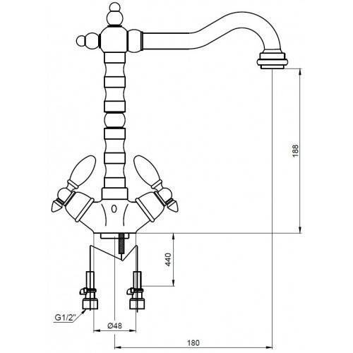 Купить смеситель vincent 31033-5 кухня /бел silver, kaiser в Иваново магазин сантехники Суперстрой