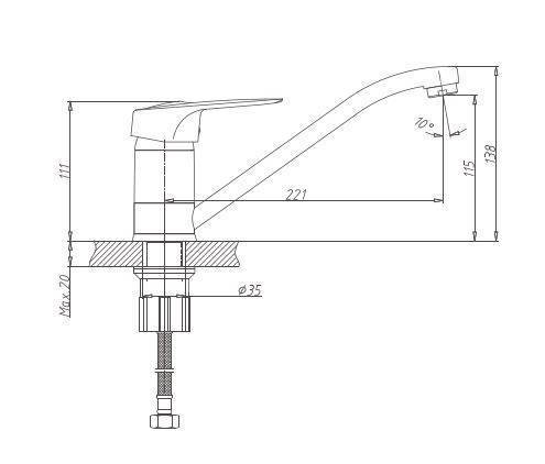 Купить смеситель для кухни vge306-1 дакар, vigro. в Иваново магазин сантехники Суперстрой