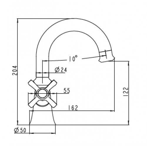 Купить смеситель carlson 11211  тюльпан хром,kaiser в Иваново магазин сантехники Суперстрой