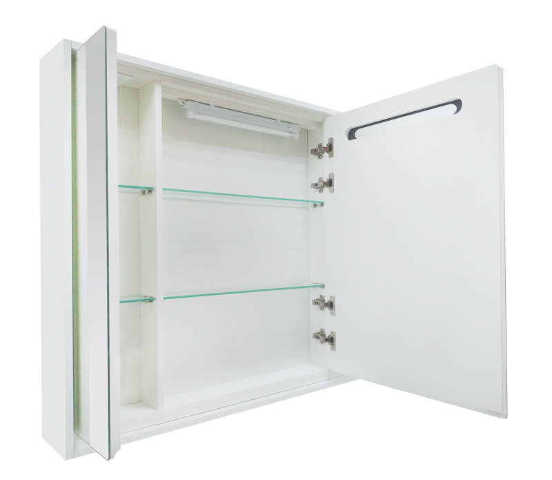 Купить зеркало-шкаф барселона -105 со светом, белый, misty. в Иваново магазин сантехники Суперстрой