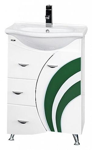 Купить каролина - 60 тумба каролина - 60  с 3-мя ящ.прав. зеленое стекло,misty. в Иваново магазин сантехники Суперстрой