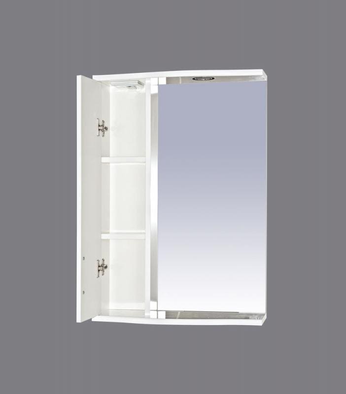 Купить зеркало-шкаф астра-50 левое, белое, свет, misty. в Иваново магазин сантехники Суперстрой