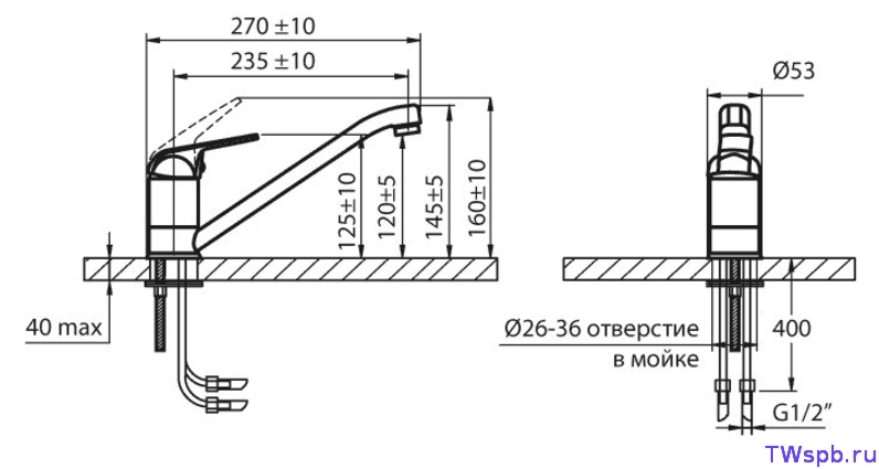 Купить смеситель для кухни karat  9240923 серебро, варион. в Иваново магазин сантехники Суперстрой