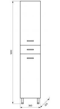 Купить пенал 36 бетон, aqualine. в Иваново магазин сантехники Суперстрой